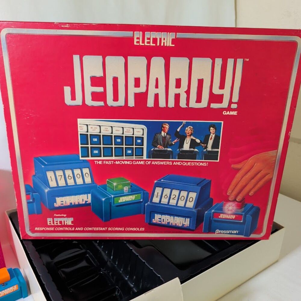 Vintage Pressman Electric Jeopardy Board Game Tested Complete Alex Trebek